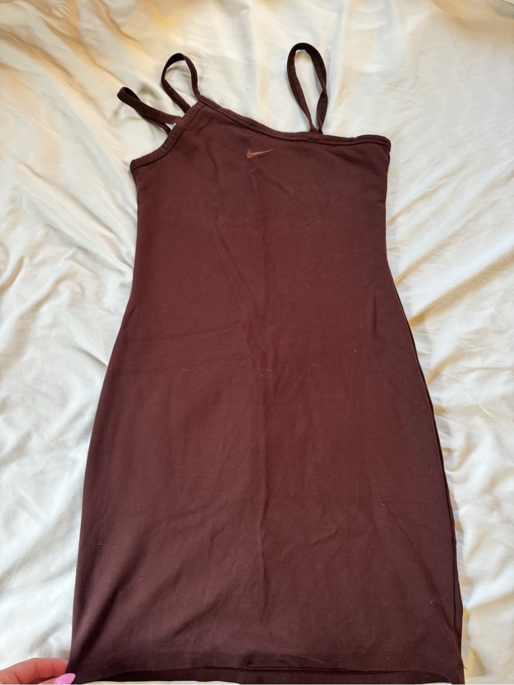 Nike Women's Dark Brown Spaghetti Strap Mini Dress